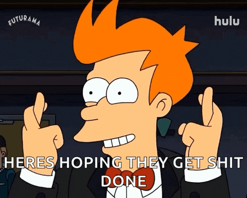 a cartoon character from futurama is giving the middle finger