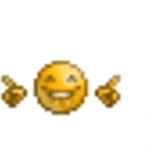 a pixel art smiley face with two thumbs up and a thumbs down .