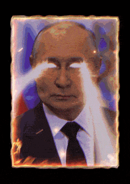 a man in a suit and tie with glowing eyes