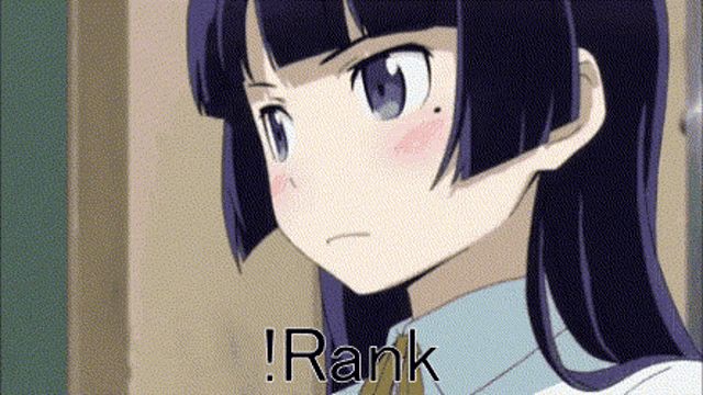 a picture of a girl with the word rank written on it
