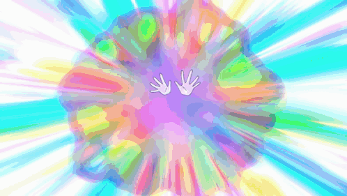 a group of anime characters are standing next to each other in a colorful background .