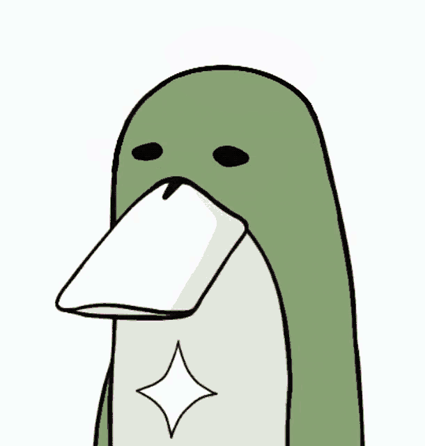 a cartoon penguin with sunglasses and a donut on his head