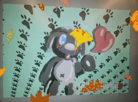 a painting of a teddy bear holding a heart shaped object
