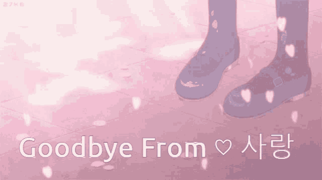 a pink background with the words goodbye from written on it
