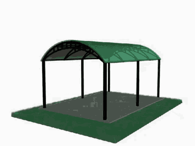 a drawing of a covered area with a green roof