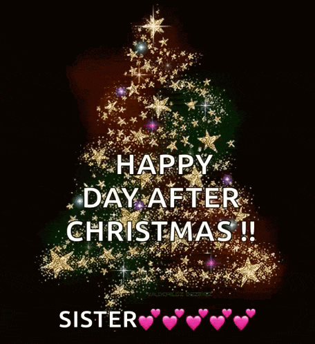 a picture of a christmas tree with the words happy day after christmas !!