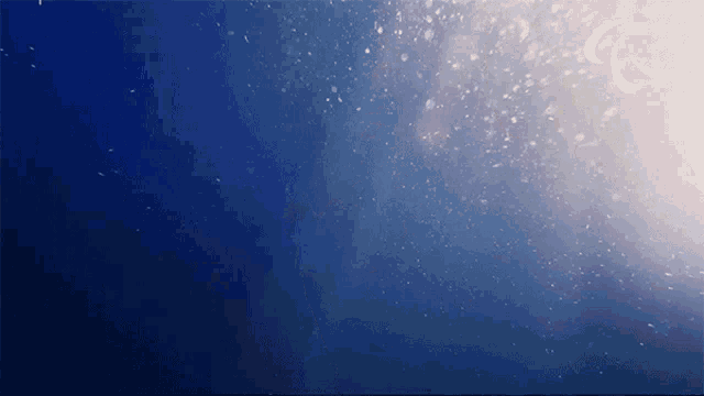 a blue background with a white crescent moon in the center