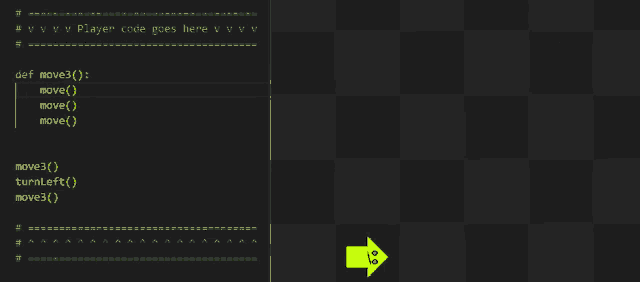 a computer screen with a yellow arrow pointing to the right