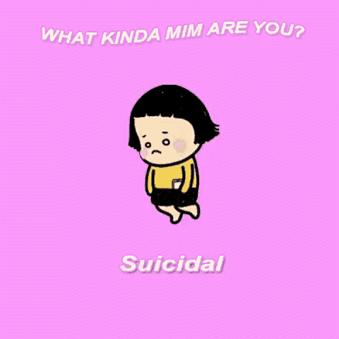 a drawing of a girl with short hair and the words what kinda mimi are you pretty