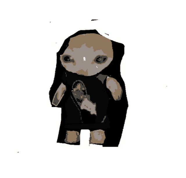 a cat is wearing a black shirt and standing on a black background .