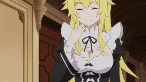 a girl with blonde hair is wearing a black and white outfit