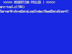 a blue screen that says " assertion failed "
