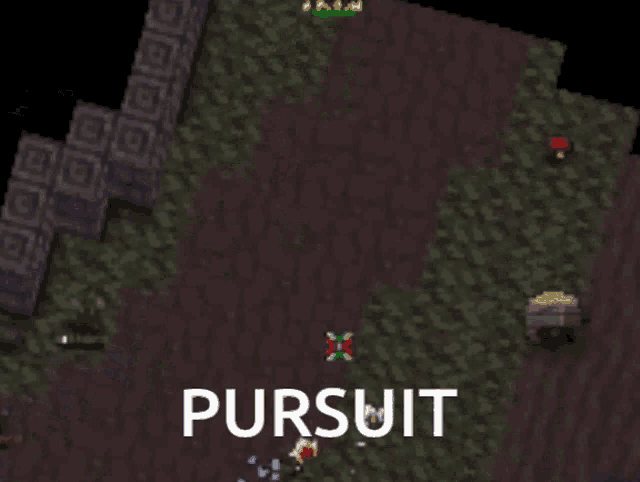 a screenshot of a video game with the word pursuit at the bottom