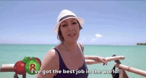 Jane Mcdonald Best Job In The World GIF - Jane Mcdonald Best Job In The World Beach GIFs
