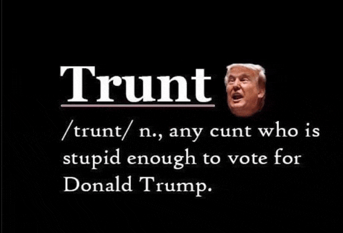 a poster with donald trump 's face and the words " trunt "