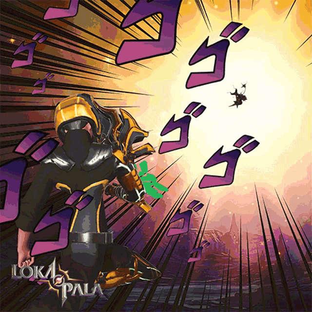 a poster for loka pala shows a man holding a sword