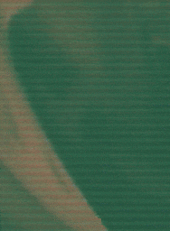 a blue white and red letter g on a green surface