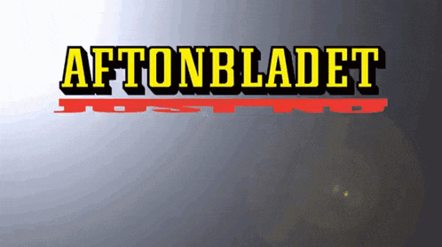 a gray background with the words aftonbladet in yellow letters