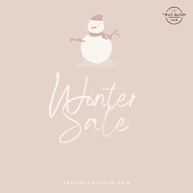 an advertisement for true glory hair shows a snowman wearing a santa hat