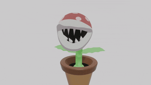 a cartoon drawing of a plant with a mushroom hat on it