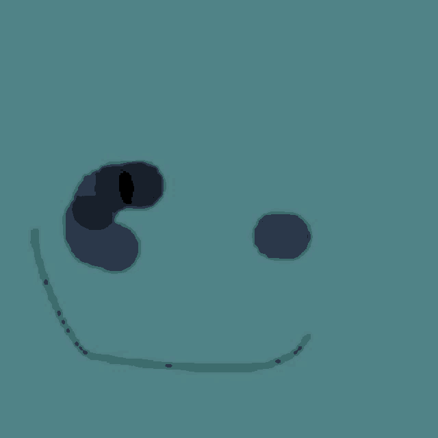 a drawing of a face with a purple circle and a green line .