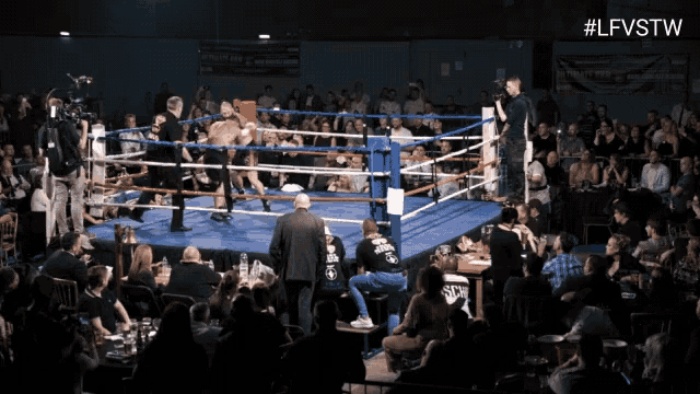 a boxing ring with the hashtag #lfvstw on the bottom