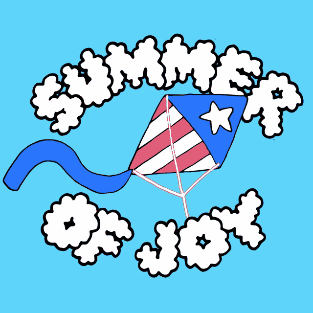 a drawing of a kite with the words summer on joy below it