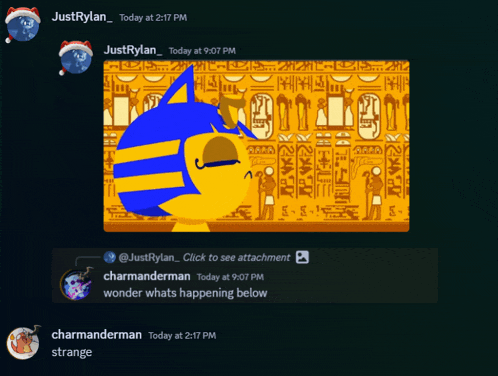 a screenshot of a telegram conversation between justrylan and charmanderman