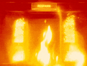 a sign that says respawn on it is lit up