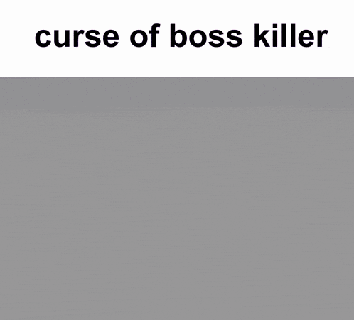 a purple background with the words curse of boss killer written on it