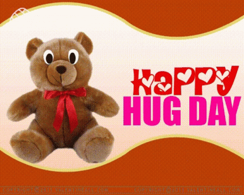Happy Hug Day टेडीबियर GIF