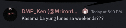 a screenshot of a message from dmp ken