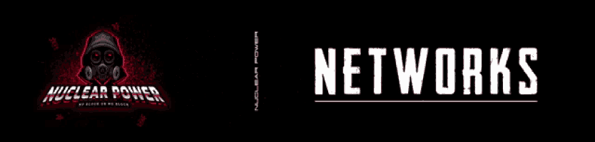 a logo for nuclear power and ietworks with red lightning
