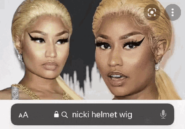 a nicki helmet wig is being searched for on google