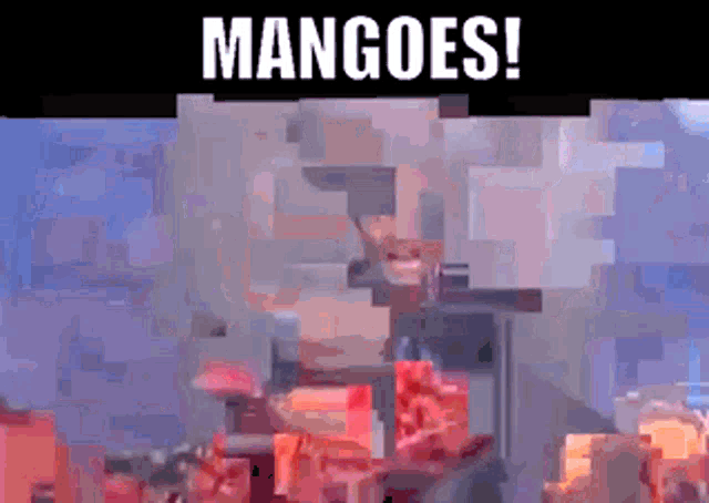 a pixelated image of a man with the words mangoes on top