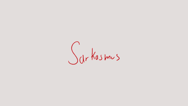 a drawing of a speech bubble with the words sar kasmus written in red