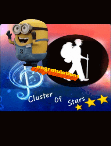 a picture of a minion with the words cluster of stars