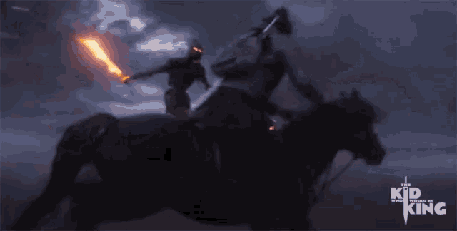 a poster for the kid king shows a man on a horse