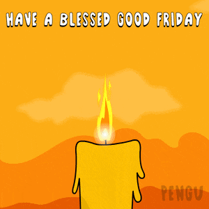a cartoon of a candle with the words have a blessed good friday