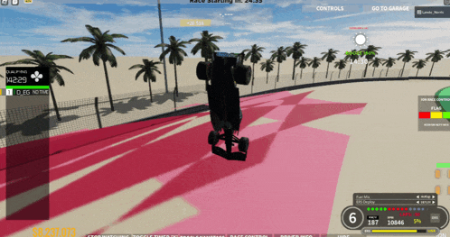 a screenshot of a video game shows a race starting at 23:59