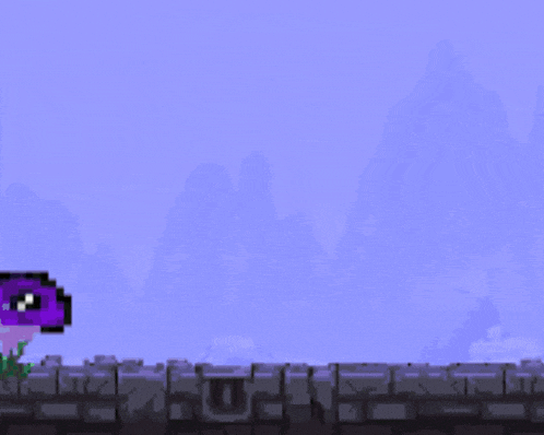 a purple object with a speech bubble that says i on it