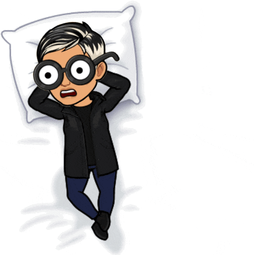 a cartoon of a man laying on a pillow with the words " i woke up like this " above him