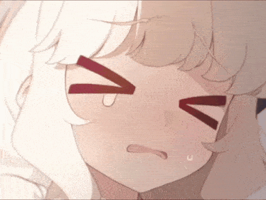 a close up of a girl 's face with a tear coming out of her mouth