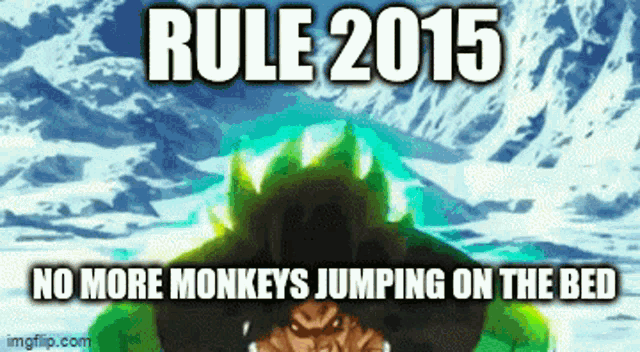 No More Monkeys Jumping On The Bed Broly GIF - No More Monkeys Jumping On The Bed Broly Rule GIFs