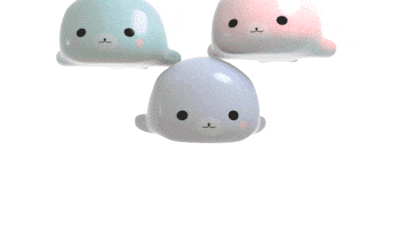three stuffed animals are lined up in a row with a white background