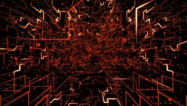 a computer generated image of a maze with glowing lines