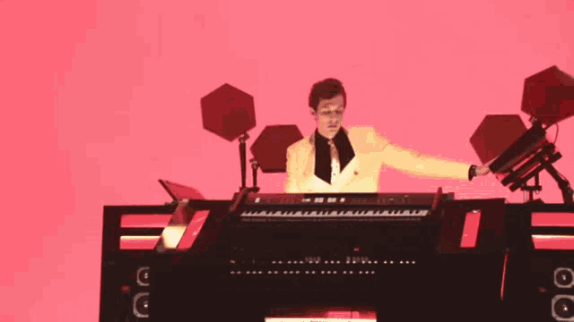 Playing Keyboards Mark Ronson GIF