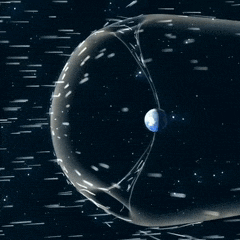 a computer generated image of the earth surrounded by a bubble in space