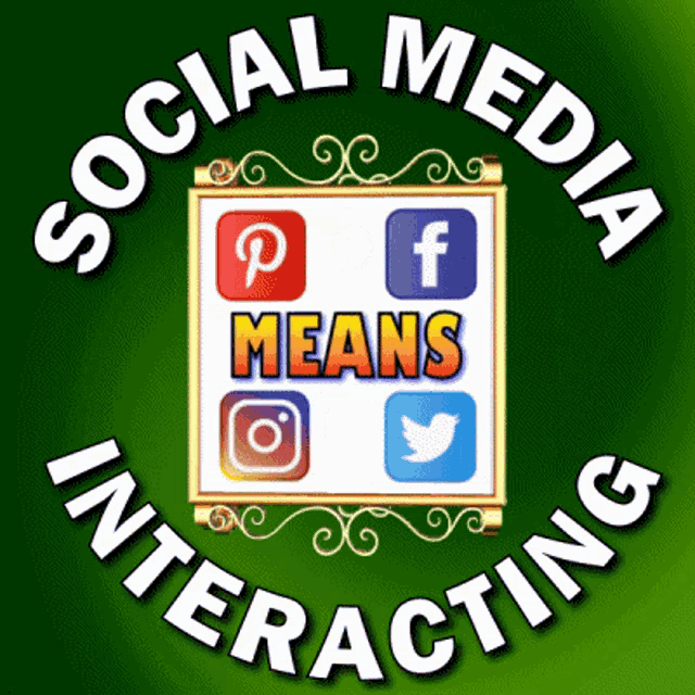 a logo that says social media means interacting on it