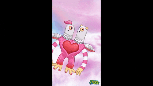 a couple of monsters standing next to each other in a game called singing monsters